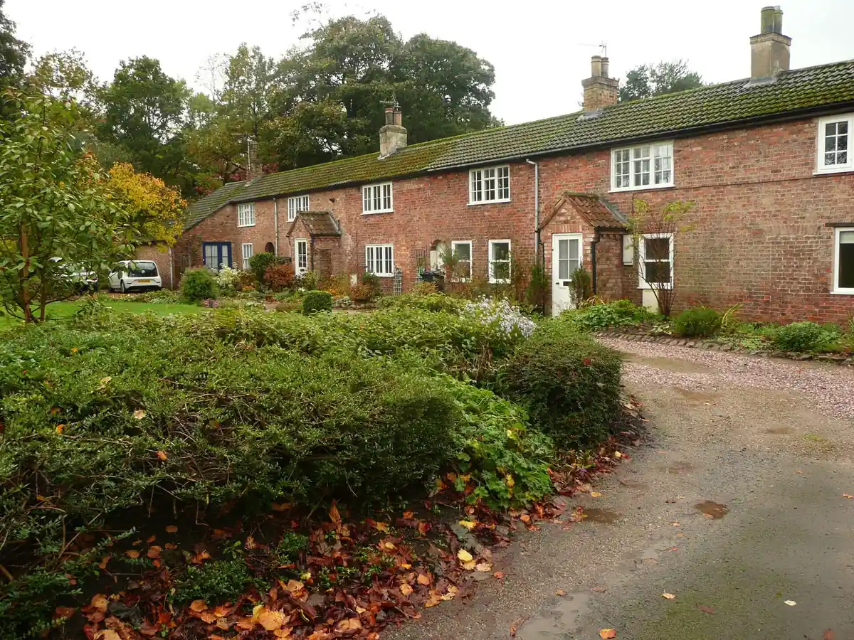 Hall Cottages, a brick terrace in Ainderby Steeple